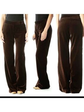 THEORY Chocolate Brown velvet Tara pants Sz 4